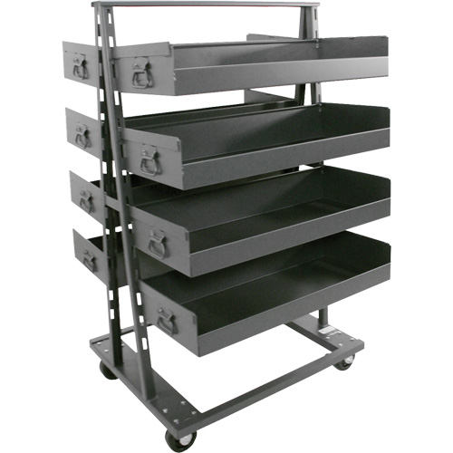 Chariot &agrave; cadre en A robuste &agrave; deux c&ocirc;t&eacute;s avec 8 grands plateaux &agrave; rebords, 38" x 30" x 63", Capacit&eacute; 2500 lb Oxymax Inc