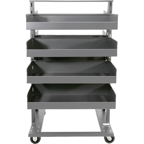 Chariot &agrave; cadre en A robuste &agrave; deux c&ocirc;t&eacute;s avec 8 grands plateaux &agrave; rebords, 38" x 30" x 63", Capacit&eacute; 2500 lb Oxymax Inc