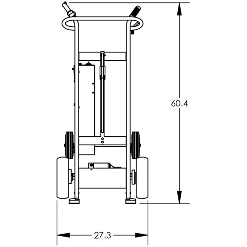 Powered Drum Hand Truck with Pneumatic Wheels Oxymax Inc