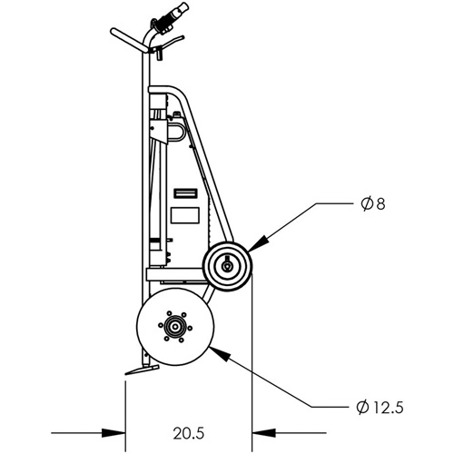 Powered Drum Hand Truck with Pneumatic Wheels Oxymax Inc