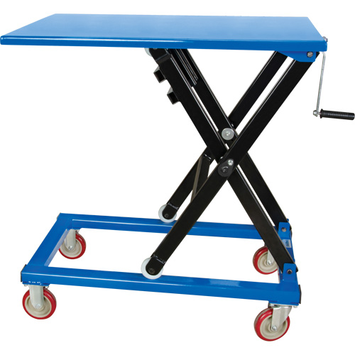 Table &eacute;l&eacute;vatrice manuelle &agrave; ciseaux, 37-3/8" lo x 23-5/8" la, Acier, Capacit&eacute; 660 lb Oxymax Inc