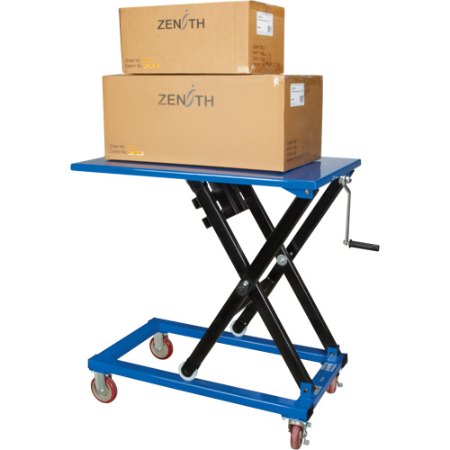 Table &eacute;l&eacute;vatrice manuelle &agrave; ciseaux, 37-3/8" lo x 23-5/8" la, Acier, Capacit&eacute; 660 lb Oxymax Inc