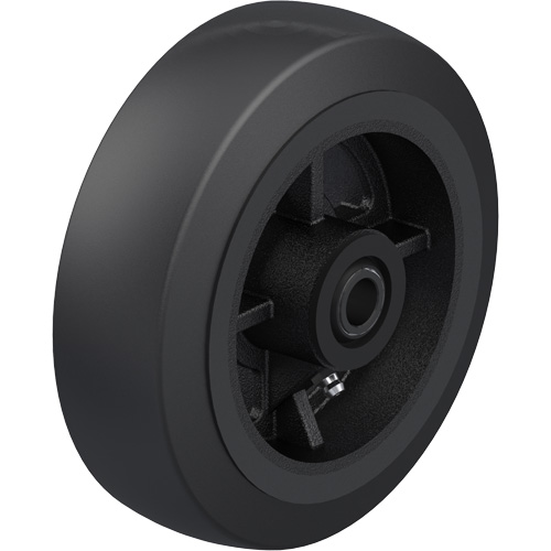 Roue en caoutchouc noir sur noyau en fonte Oxymax Inc
