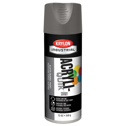 Industrial Acryli-Quik Lacquer, Grey, Very Flat, 12 oz., Aerosol Can Oxymax Inc
