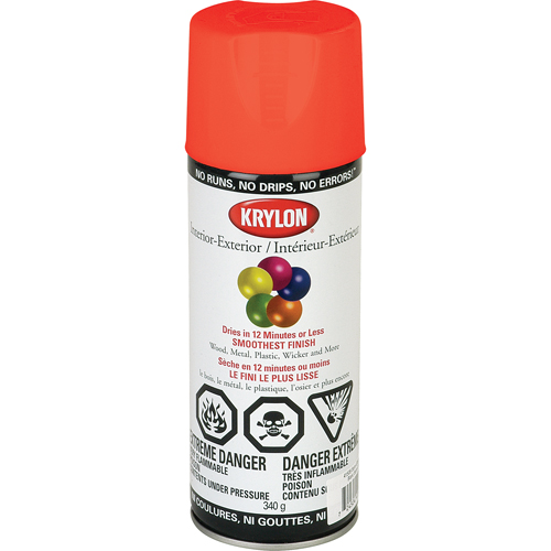 Fluorescent Spray Paint, Fluorescent Yellow/Orange, 11 oz., Aerosol Can Oxymax Inc