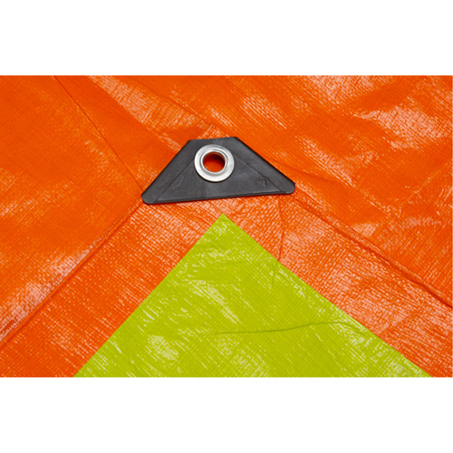 B&acirc;che tiss&eacute;e robuste haute visibilit&eacute;, Poly&eacute;thyl&egrave;ne, Vert/Orange, 16' x 20' x 12 mils Oxymax Inc