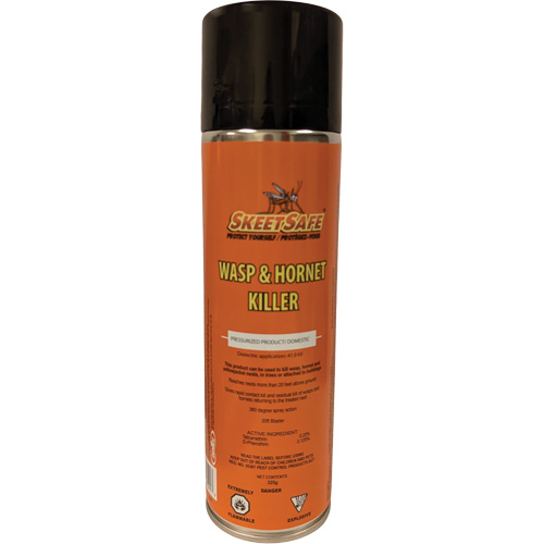 SkeetSafe&reg; Wasp & Hornet Spray, 350 g, Aerosol Can, Solvent Base Oxymax Inc