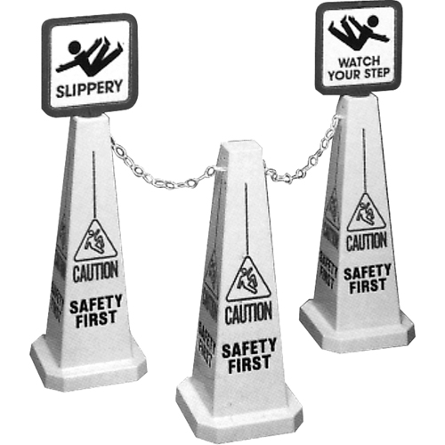 "Caution" Lamba Traffic Cones, English with Pictogram Oxymax Inc