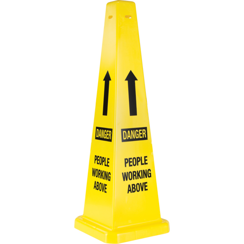 "People Working Above" Traffic Cones, English with Pictogram Oxymax Inc