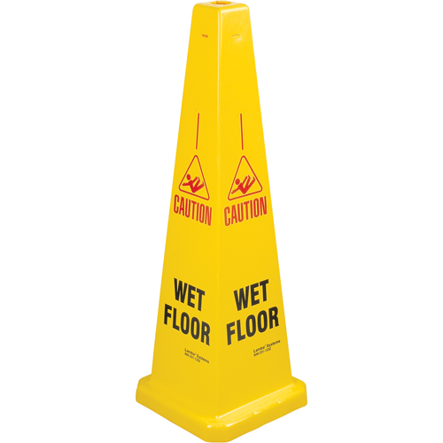"Wet Floor" Lamba Traffic Cones, English with Pictogram Oxymax Inc