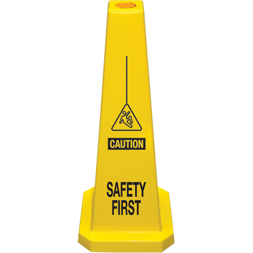 "Safety First" Lamba Traffic Cones, English with Pictogram Oxymax Inc