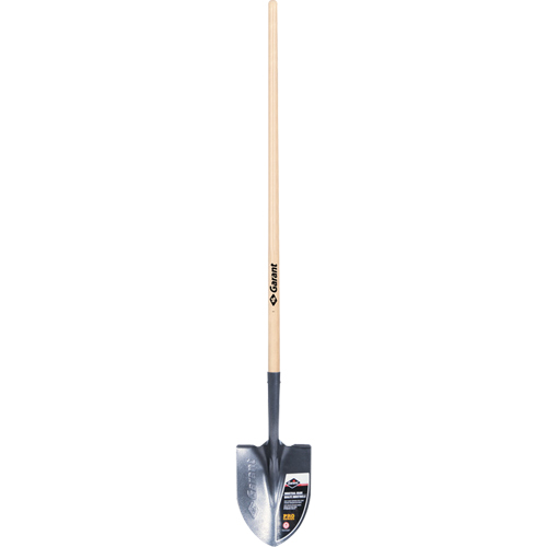 Pro Round Point Shovel, Tempered Steel Blade, Wood, Straight Handle Oxymax Inc