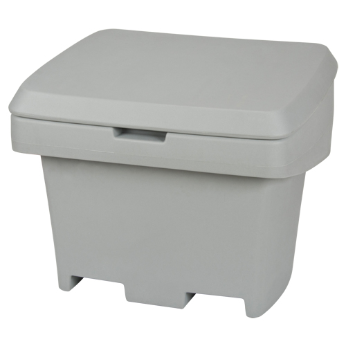 Heavy-Duty Outdoor Salt and Sand Storage Container, 30" x 24" x 24", 5.5 cu. Ft., Grey Oxymax Inc