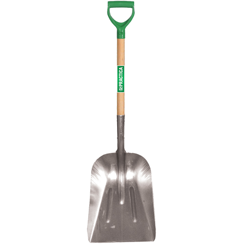 Scoop Shovel, Wood, Aluminum Blade, D-Grip Handle, 29" Length Oxymax Inc