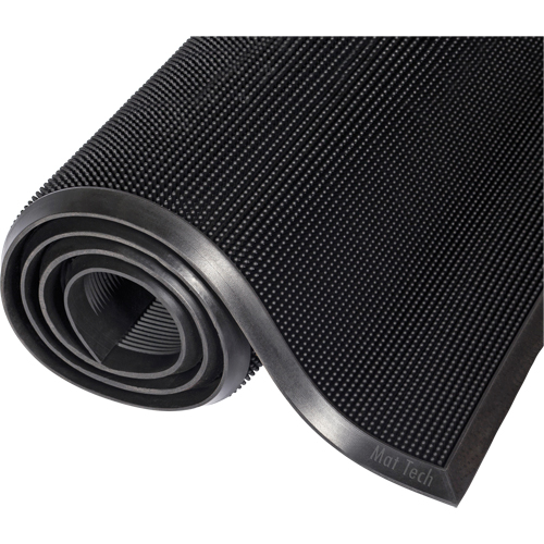 Mat-A-Dor Mat, Rubber, Scraper Type, Finger Tip Style Pattern, 2' x 2-2/3', Black Oxymax Inc