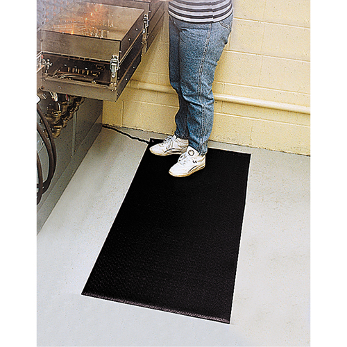 Tapis Comfort-King antistatique, 3' la x 60' lo x 3/8" &eacute;p, Rugueux, Gris Oxymax Inc