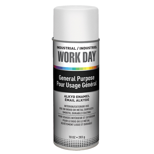 Peinture industrielle Work Day, Blanc, Brillant, 10 oz, Canette a&eacute;rosol Oxymax Inc