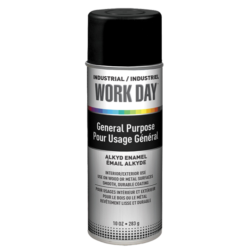Industrial Work Day Paint, Black, Very Flat, 10 oz., Aerosol Can Oxymax Inc