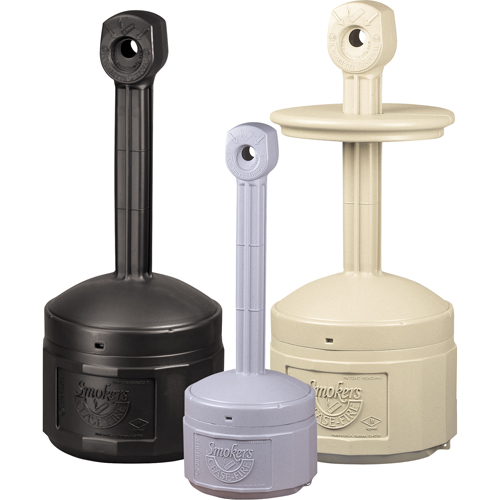 Cendriers Smoker's Cease-Fire, Sur pied, Plastique, Capacit&eacute; 1 gal. US, Hauteur 30" Oxymax Inc