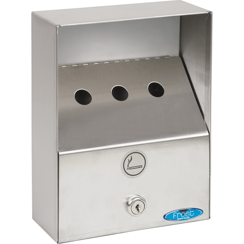Smoking Receptacles, Wall-Mount, Stainless Steel, 1 Litres Capacity, 9" Height Oxymax Inc