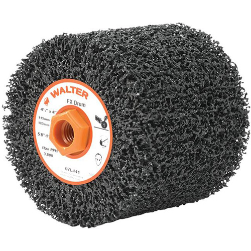 FX Reversible Drum, 4-1/2" Dia., 4" W, 5/8"-11 Arbor, Coarse Grit Oxymax Inc