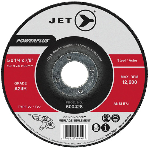 Meule A24R POWERPLUS, 4" x 1/4", Arbre 5/8", Type 27 Oxymax Inc
