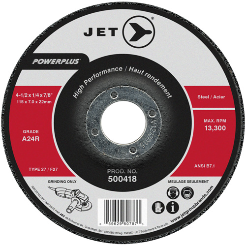 Meule POWERPLUS, 4-1/2" x 1/4", Arbre 7/8", Type 27 Oxymax Inc