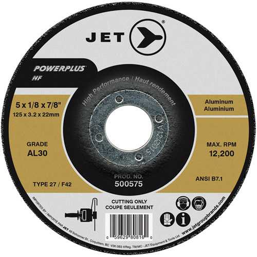 Meule &agrave; tronçonner POWERPLUS NF AL30, 5" x 1/8", Arbre de 7/8", Type 27, 12 200 Tr/min Oxymax Inc