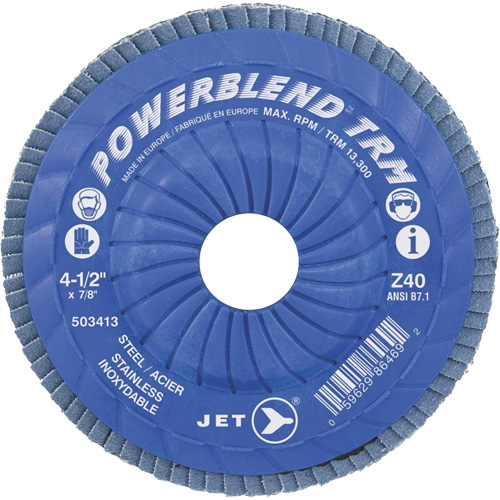 POWERBLEND TRM Trimmable Flap Disc, 5" x 7/8", Type 29, Z60 Grit, Zirconia Alumina Oxymax Inc
