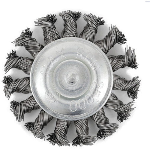 EKR275-20 Shaft-Mounted Knot Twisted Radial Brush, 3", .02" Fill, 1/4" Shank Oxymax Inc