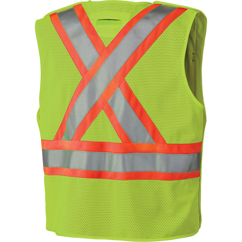 6936 5-Point Tear-Away Safety Vest, High Visibility Lime-Yellow, 2X-Large, Polyester Oxymax Inc