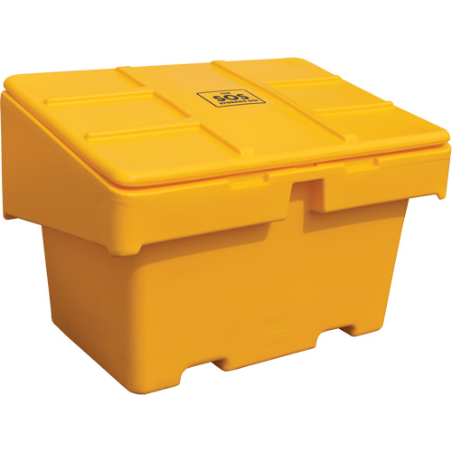 Contenants pour sel & sable SOS, Avec Moraillon, 48" x 33" x 34", 18,5 pi³, Jaune Oxymax Inc