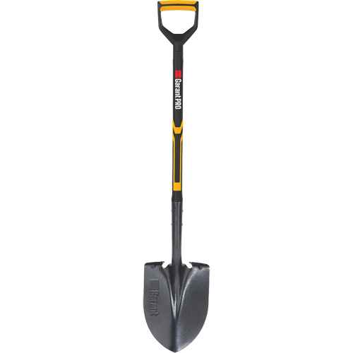 Pro Round Point Shovel, Tempered Steel Blade, Fibreglass, D-Grip Handle Oxymax Inc