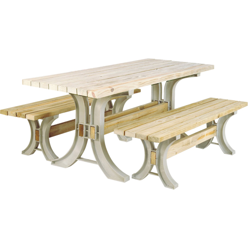 Trousse de table &agrave; pique-nique et bancs 2x4 Basics, 8' lo x 30" la, Sable Oxymax Inc