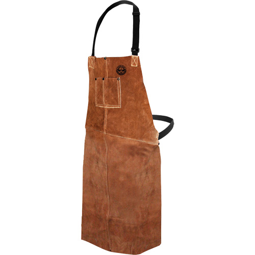 Leather Welding Apron, Bib, 36" L, Brown Oxymax Inc