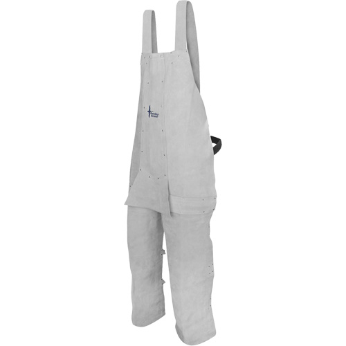 Tablier de soudage en cuir, Salopette &agrave; jambes fendues, Gris perle Oxymax Inc