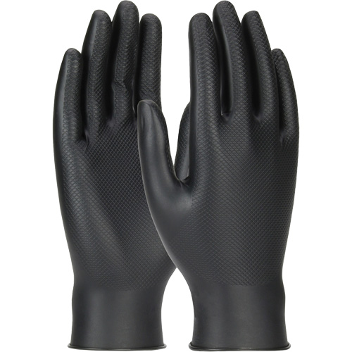 Grippaz Skins Ambidextrous Disposable Gloves, Large, Nitrile, 6-mil, Powder-Free, Black Oxymax Inc