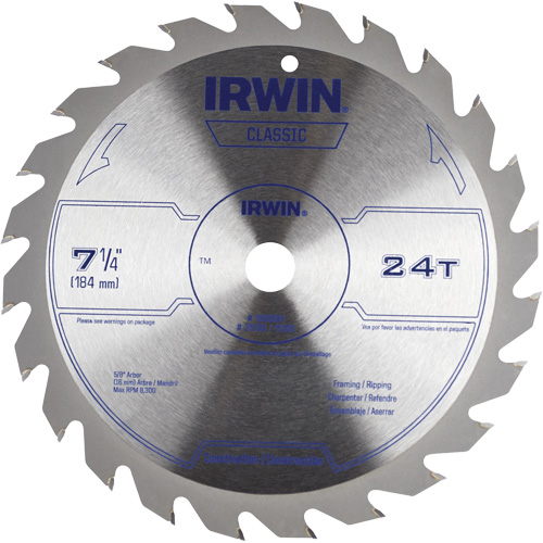 Classic Series Circular Saw Blade, 7-1/4", 24 Teeth, Wood Use Oxymax Inc