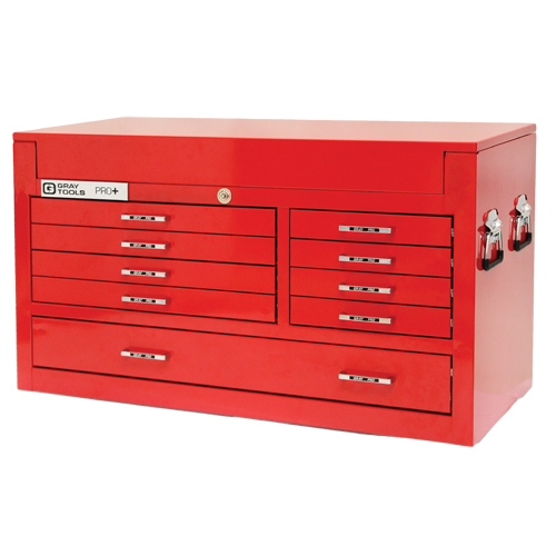 PRO+ Series Top Chest, 42" W, 9 Drawers, Red Oxymax Inc