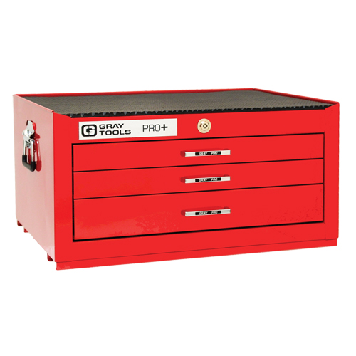 PRO+ Series Intermediate Chest, 26" W, 3 Drawers, Red Oxymax Inc