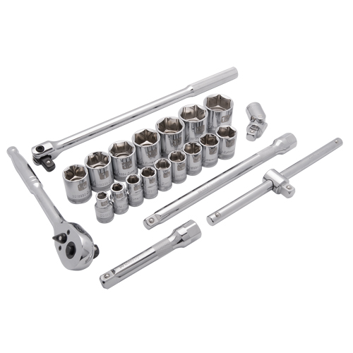 SAE Socket Set, 22 Pcs, 1/2" Drive Size Oxymax Inc