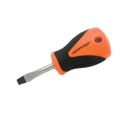 Tournevis court pour &eacute;crous &agrave; fente, Tige de 1/4", Ronde, 3-3/4" lo, Prise en Coussin&eacute;e Oxymax Inc