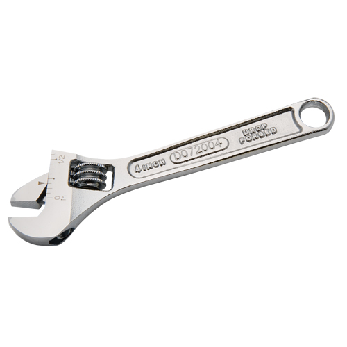 Adjustable Wrench, 4" L, 1/2" Max Width, Chrome Oxymax Inc