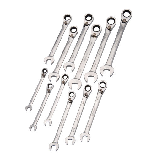 Reversible Wrench Set, Combination, 12 Pieces, Metric Oxymax Inc