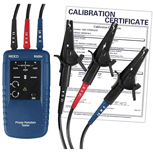 Phase and Motor Rotation Tester with Calibration Certificate Oxymax Inc