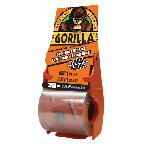 Box Sealing Tape, Acrylic Adhesive, 3.4 mils, 72 mm (3") x 32 m (105') Oxymax Inc