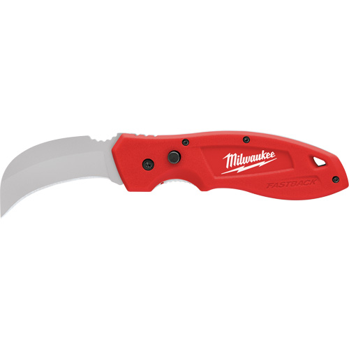 FastBack Hawk Bill Folding Knife, 2-1/4" Blade, Stainless Steel Blade, Plastic Handle Oxymax Inc