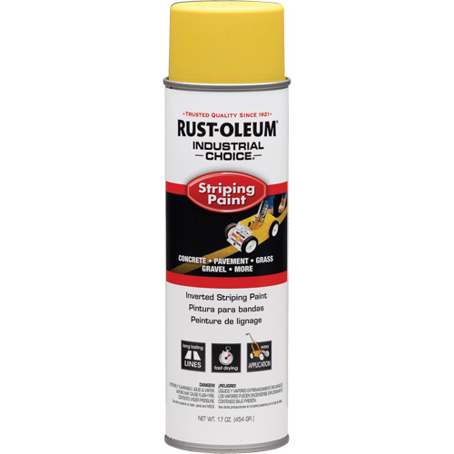 Peinture de traçage en a&eacute;rosol syst&egrave;me S1600 Industrial Choice applicable en position invers&eacute;e, Jaune, 18 oz, Canette a&eacute;rosol Oxymax Inc