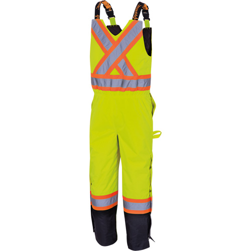 5041BB Waterproof Quilted Bib Pants, Polyester, Large, High Visibility Lime-Yellow Oxymax Inc