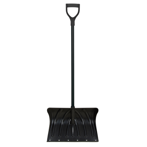 Poly Snow Shovel with Steel Wear Strip, Polypropylene Blade, 19-3/4" Wide, D-Grip Handle, Wearstrip Included Oxymax Inc